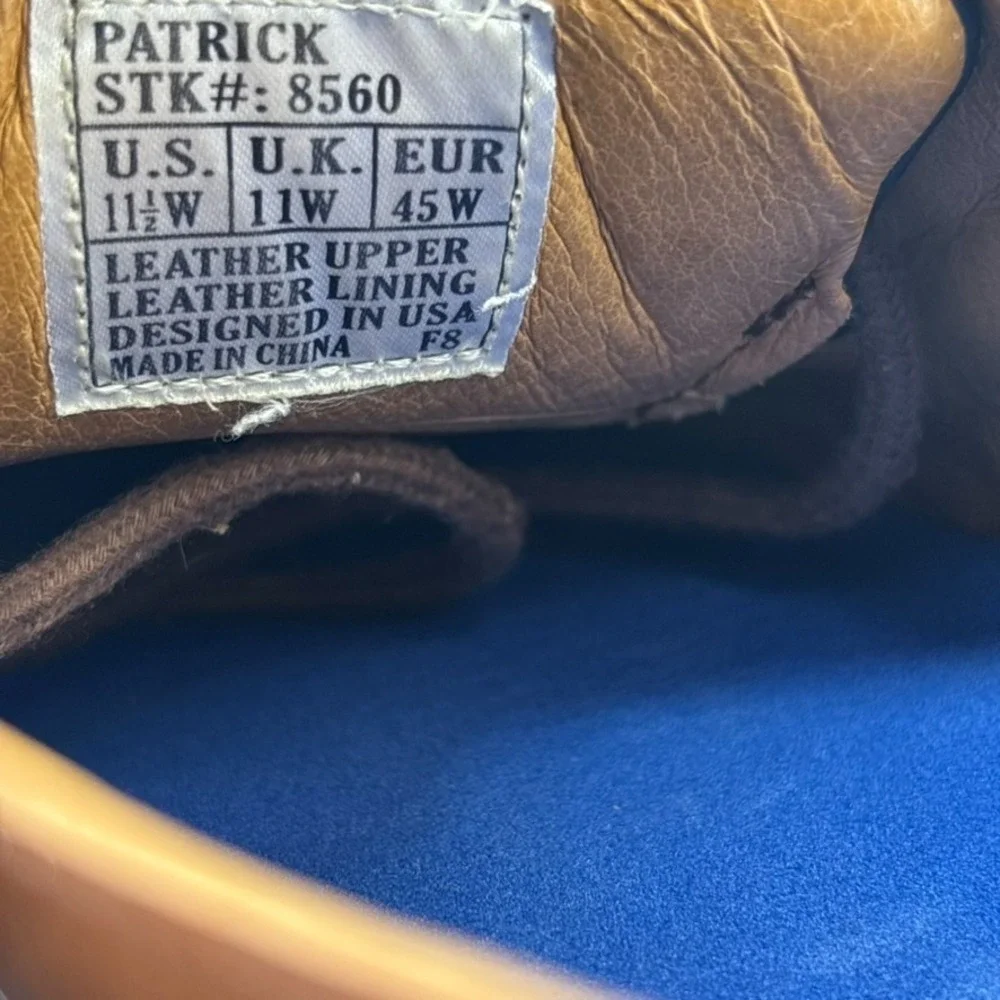 Dr. Comfort Patrick Men's US 11.5W Brown/Black Leather Diabetic Boat Shoes 8560